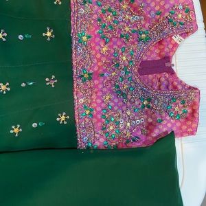 Salwar Kameez and dupatta (pants, long top and scarf).